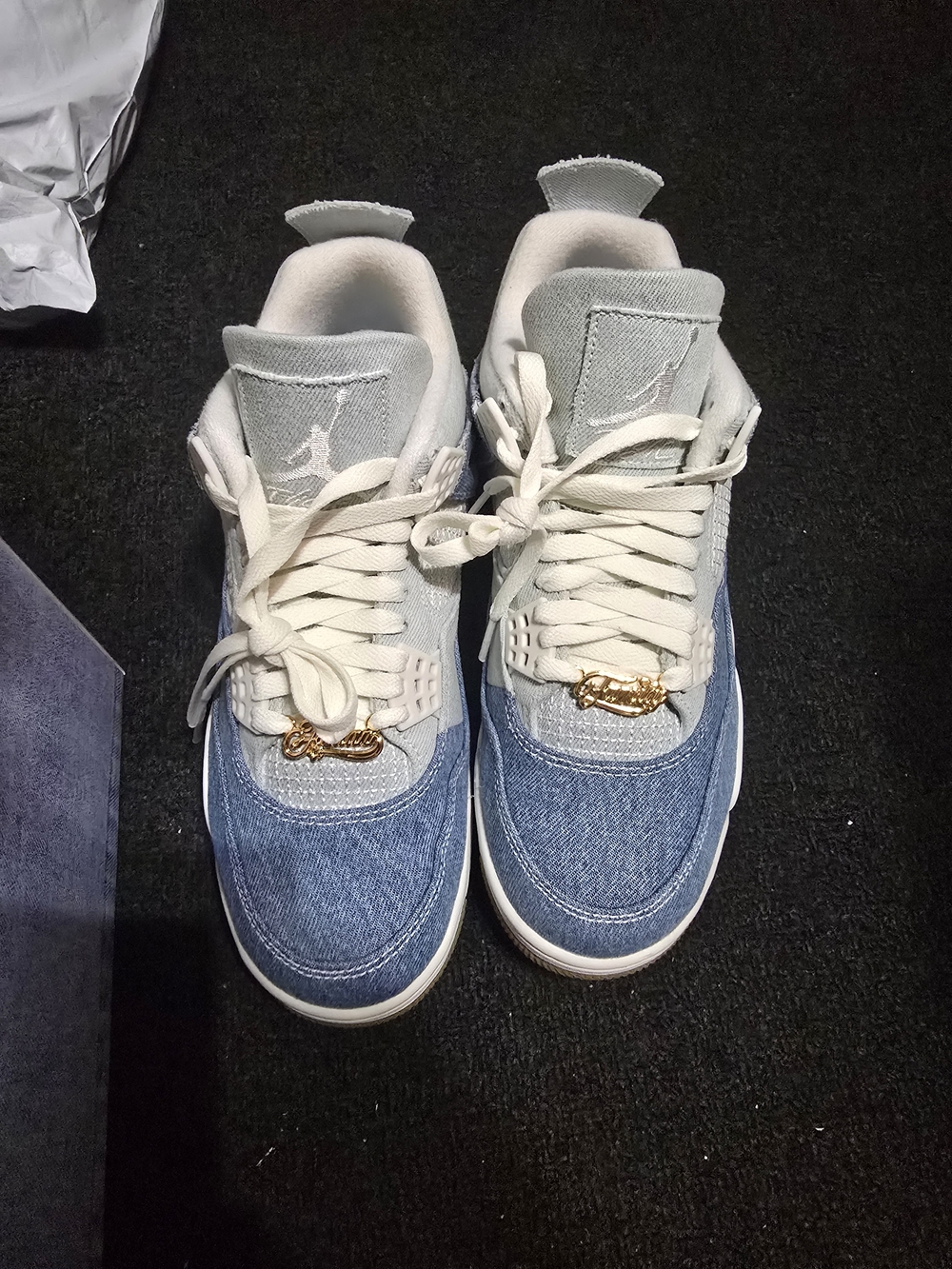 Nike Women's Denim Blue and Cream Sneakers